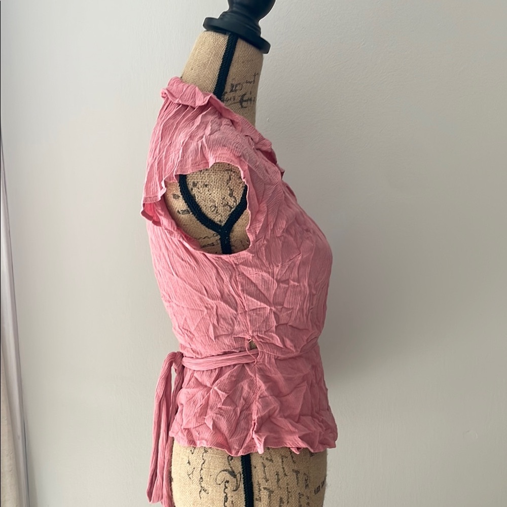 Pink Ruffled Women's Top - Picture 2 of 3